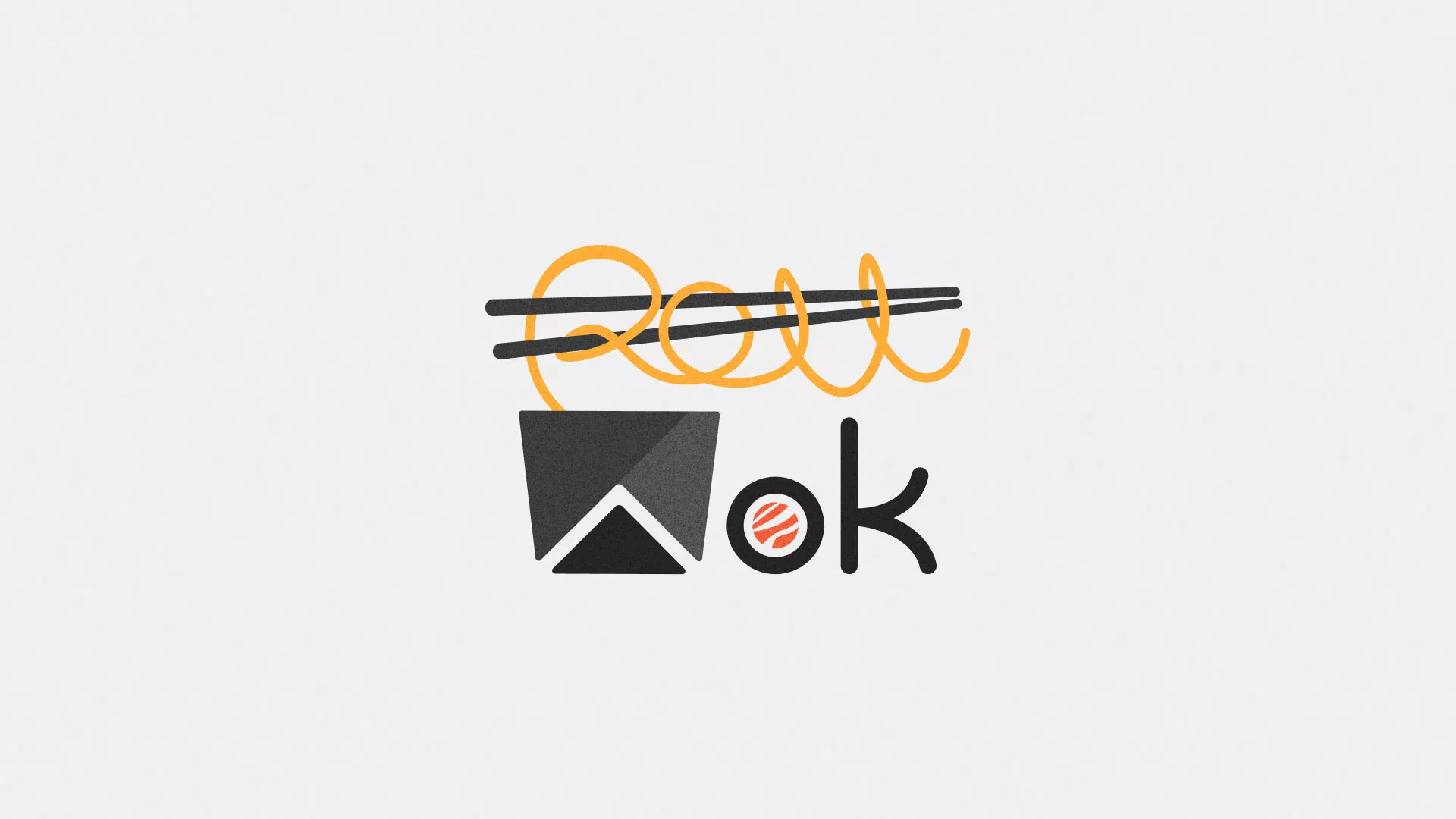 Разработка логотипа суши-бара «Roll Wok Club» в Троицке